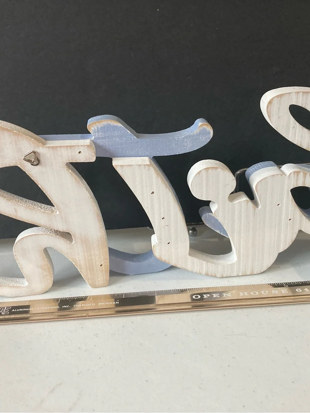 Faith Distressed Blue & White Rustic Wood Wall Decor Sign